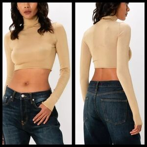 ZARA SHIMMER KNIT CROP TOP